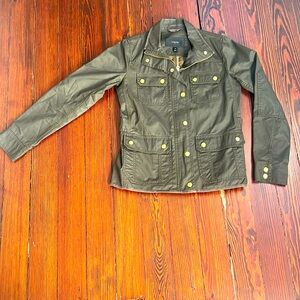 J Crew waxed cotton jacked. Olive size xs